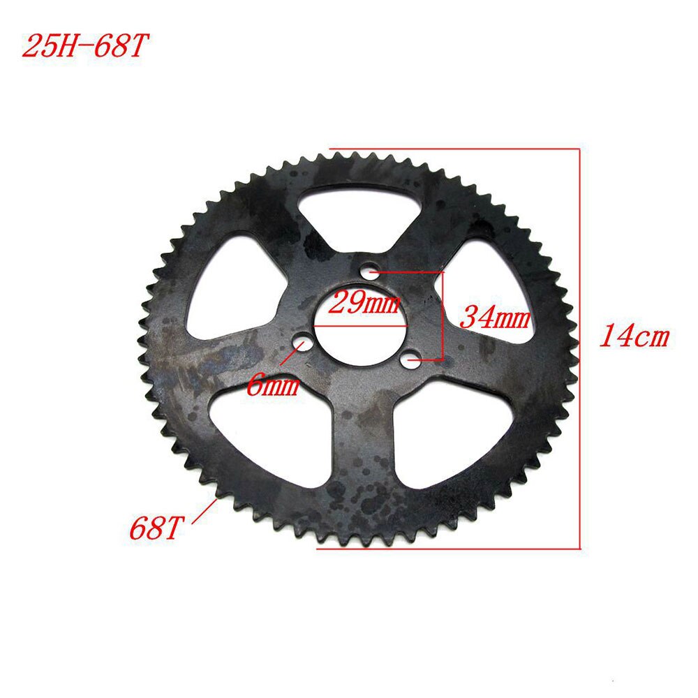 Piñón de cadena trasero para motor de 2 tiempos, 47T, 55T, 68T, 70T, 25H, 47cc, 49cc, Mini ATV, Quad, 4 Wheeler, Scooter Goped, 29mm