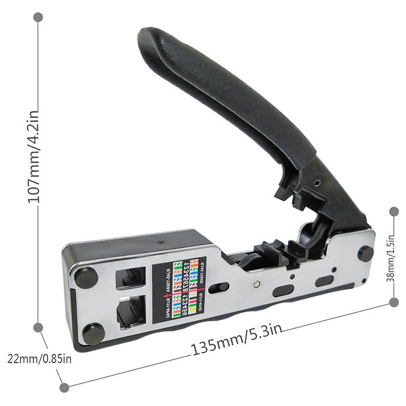 Combo-crimpadora de red Rj45, herramienta de prensado de telecomunicaciones para Rj45, Cat7, Cat6A, Cat6, Cat5, Rj11, Rj12, enchufes modulares, alicates de Clips de Metal