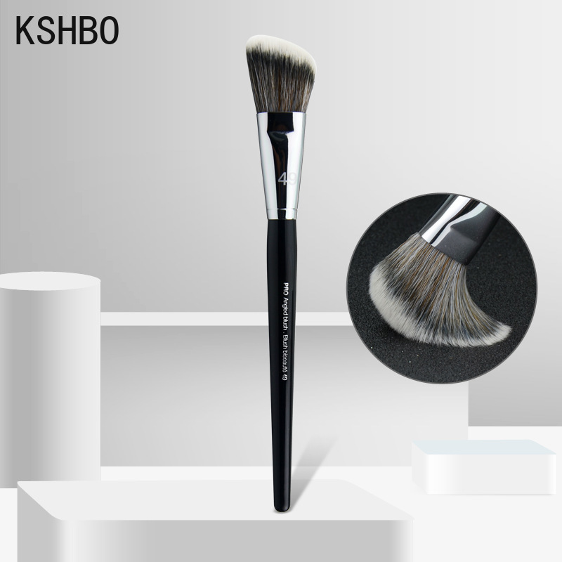KSHBO-brocha para Base de maquillaje para mujer, 47 cabezales de escoba, brochas de reparación de sombra de Base líquida, herramientas profesionales de belleza: Azul oscuro