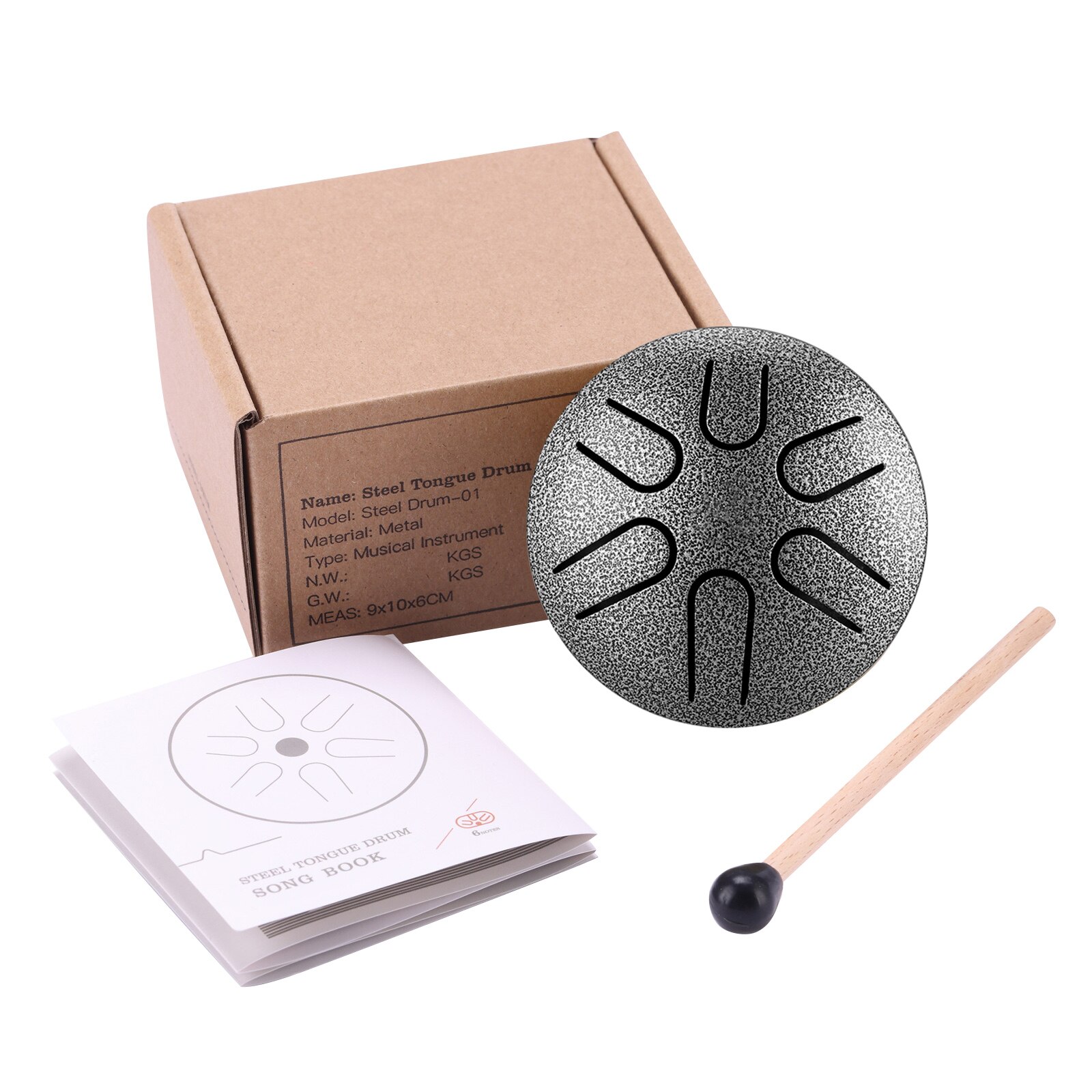 Mini tambor de lengua de acero de 3 pulgadas, 6 notas, instrumento de percusión para meditación etéreo, Yoga, Educación Musical, de navidad