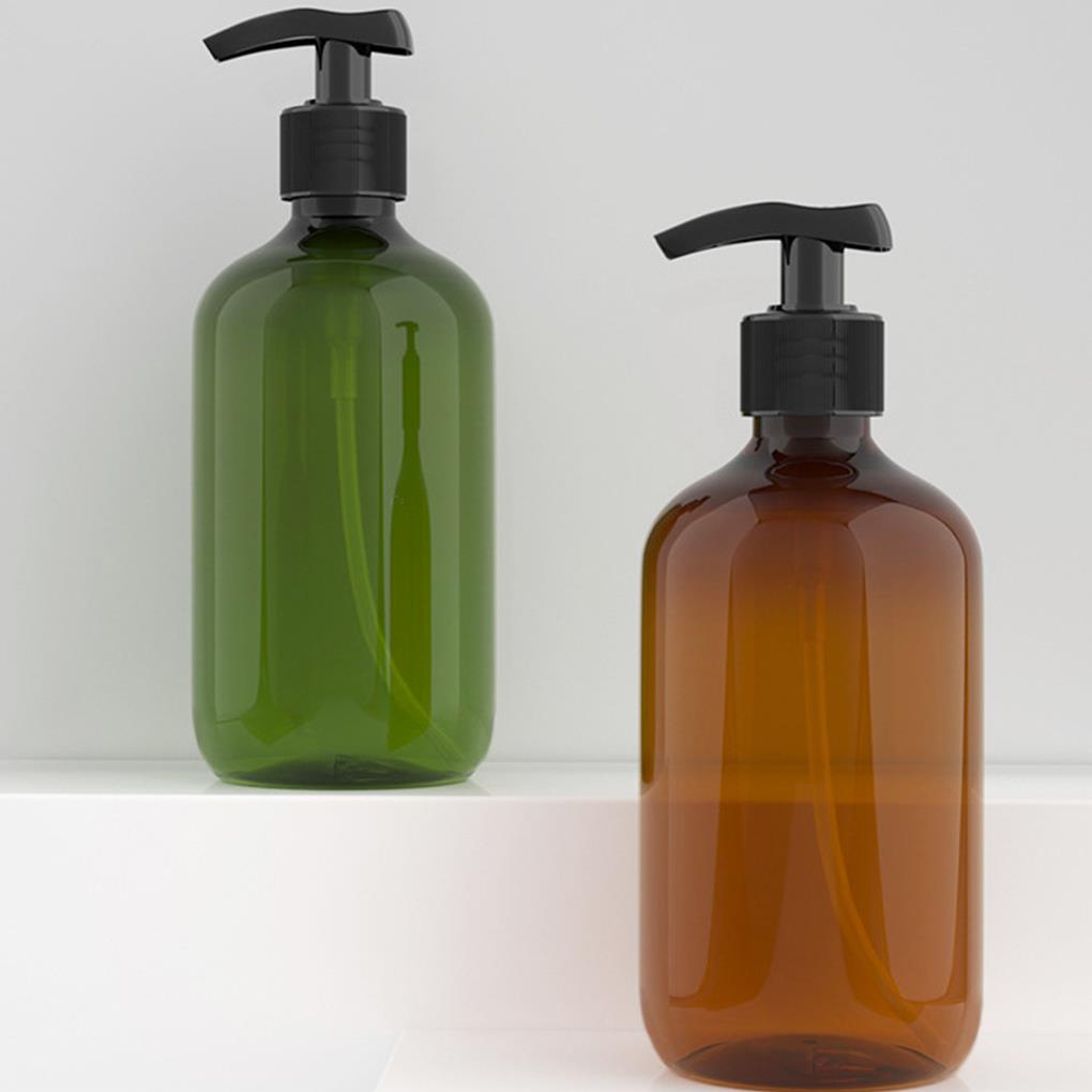 500ml PET Refillable Empty Bottle Shampoo Lotion Press Pump Makeup Dispenser Plastic Container, Deep Green