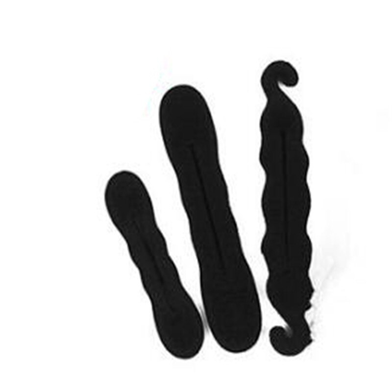 4 stk / sæt hår styling magisk svamp klip skum bolle curler frisure twist maker værktøj styling hår tilbehør: 3 stk