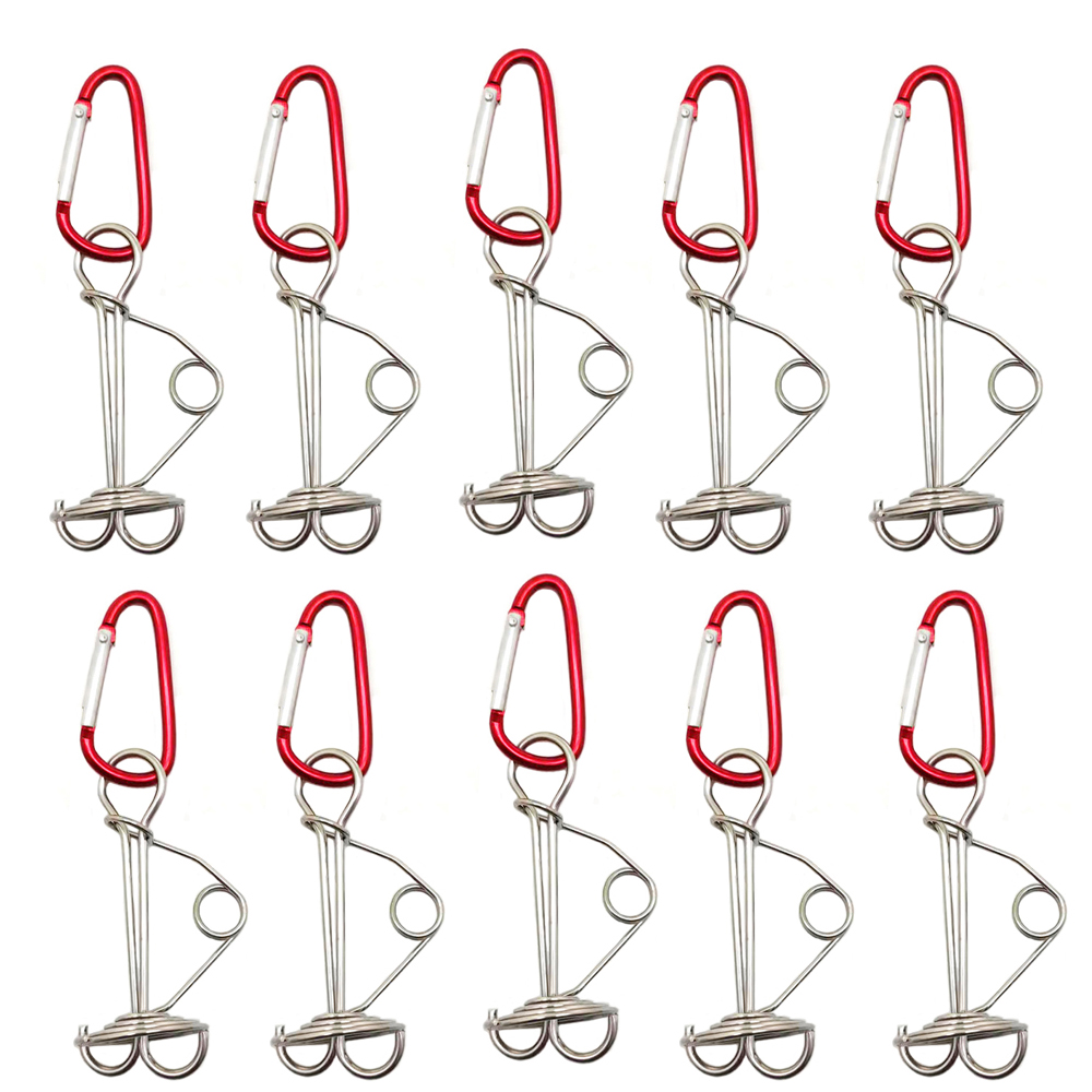 Kołek do pokładu ośmiornicy w kształcie spirali z karabińczykiem, klamry do liny wiatrowej, paliki do namiotu, kołek do deski sprężynowej, 5 szt., 10 szt.: Głęboki niebieski