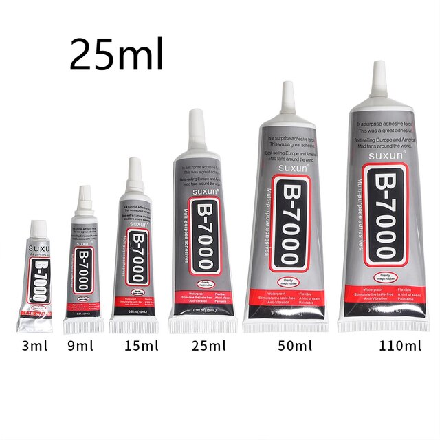 B7000 3/9/15/25/50/110ml Glue Adhesive Epoxy Resin Repair Mobile Phone Screen Glass Glue Rhinestones Crystal DIY Jewelry Craft: 25ml
