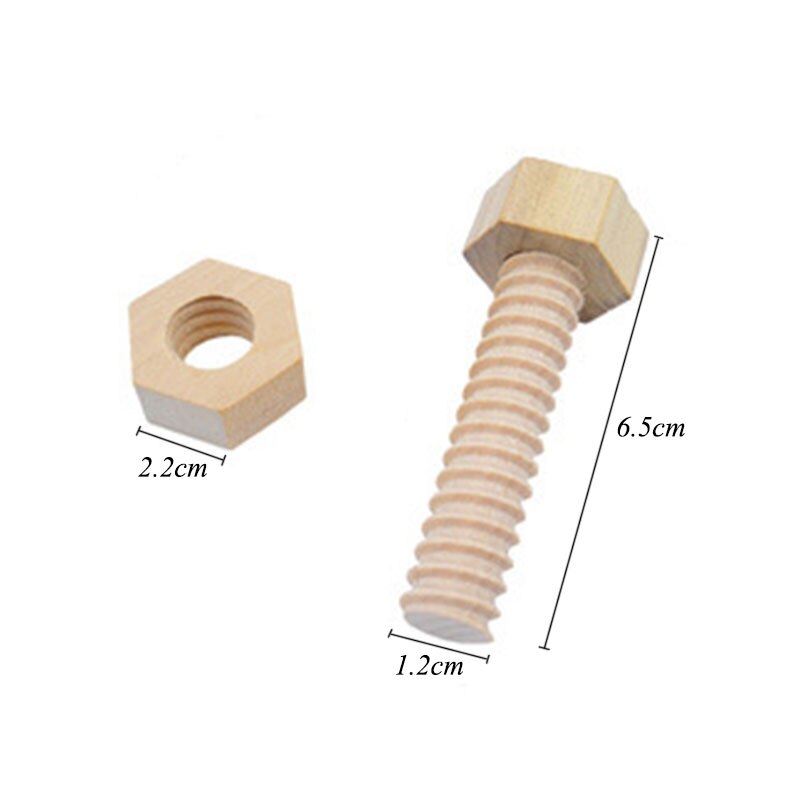 Early Education Educational Screw Nut Assembling Wooden Toy Solid Wood Screw Nut Hands-On Teaching Aid Educational Toy For Child