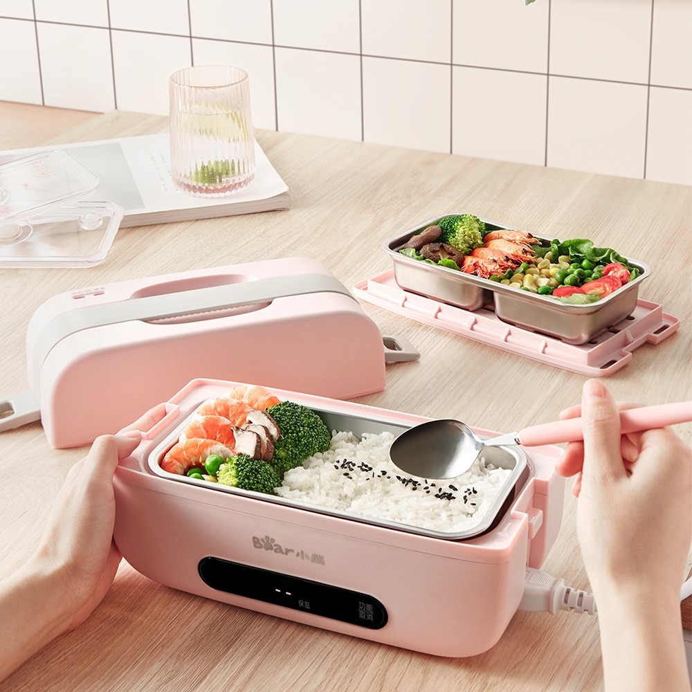 220v elektriske mad damper måltider madlavningsmaskine multi ris komfur 2 lag bærbar frokost opvarmningsboks