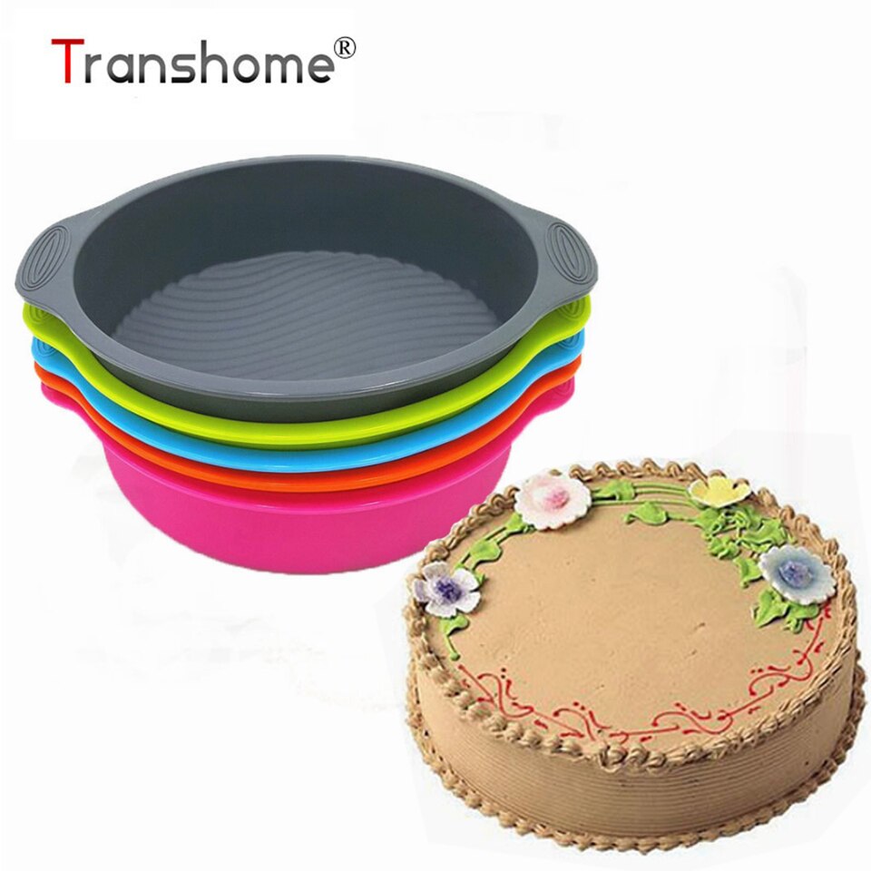 Molde de silicona para Tartas Transhome 3D de 29x24,5x6 cm, molde redondo para hornear, utensilios para repostería, utensilios para Tartas, utensilios para hornear