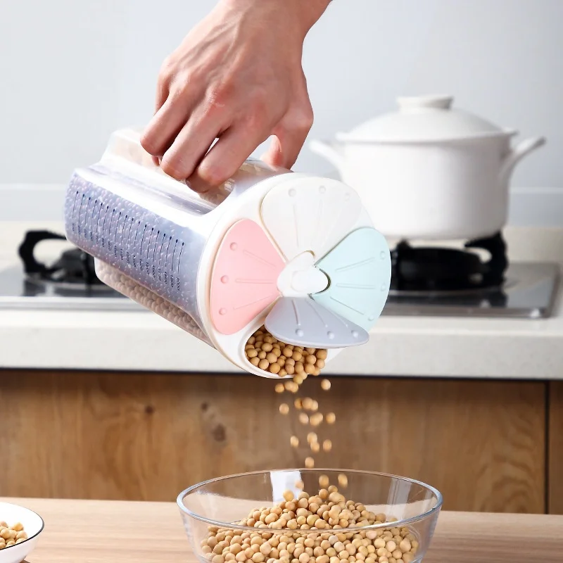 Mehrkorn-Lagertank, Bohnen, Spaghetti-Mehl, Getreidedosen, versiegelt, große Kapazität, transparenter Vorratsbehälter, Küchenhelfer