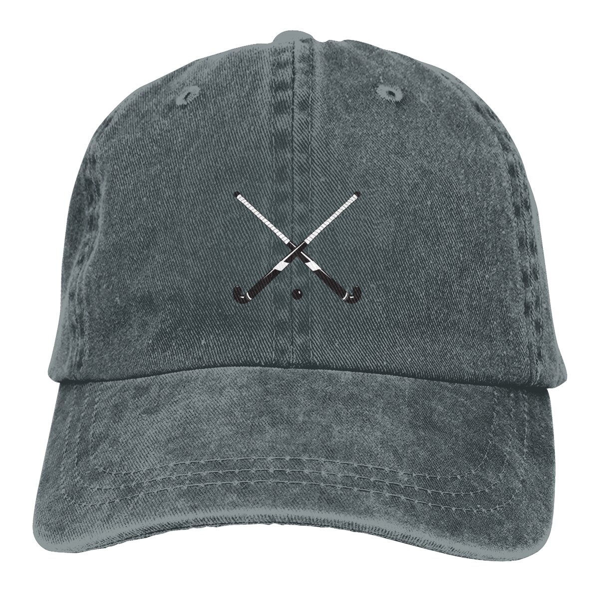 Crossed Field Hockey Sticks RetroBaseball Cap Cowboy Hat Fitted Cap Snapback Hat for Men Women Casual Cap Sun Hat Outdoor Cap: Dark Grey