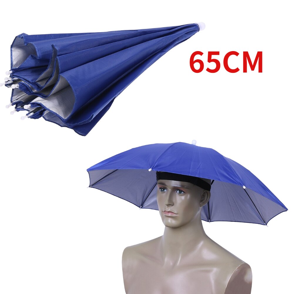 Outdoor Opvouwbare Hoofd Paraplu Hoed Zon Cap Anti-Regen Anti-Zon Vissen Golf Fietsen Wandelen Camping Schaduw paraplu Hoed: GRIJS