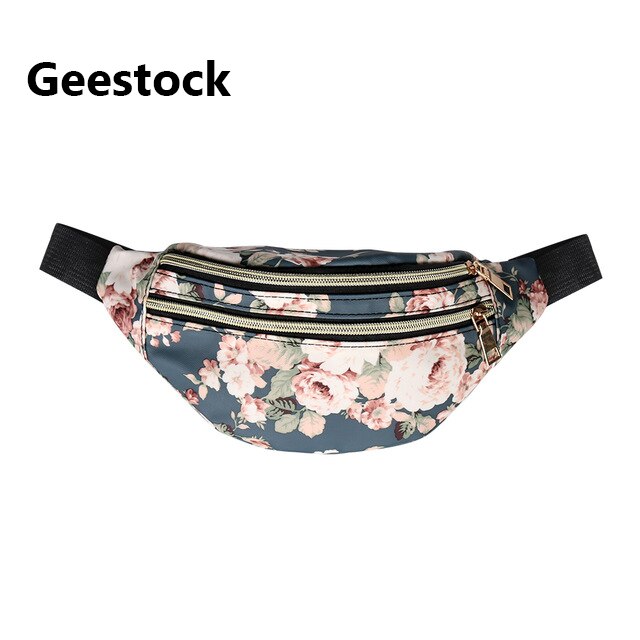 Geestock-riñonera cinturón de para mujer, bolso de hombro y pecho de cuero PU A la , riñonera de flores: Blue