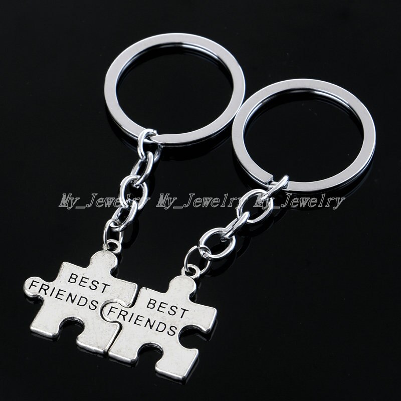 2 stuks sleutelhangers Puzzel Vriendschap Jigsaw Charm Hanger Sleutelhangers Beste Vriend Sleutelhangers BFF Sieraden Vrouwen Accessoires
