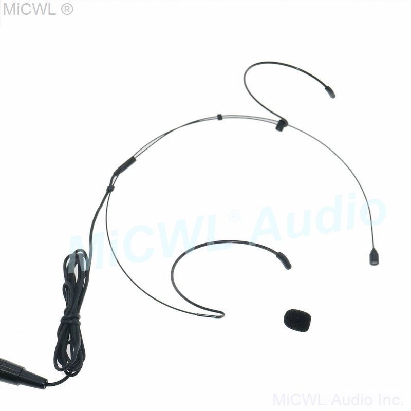 Micrófono de auriculares negro auténtico oculto para Sennheiser G2 G3 G4 G5 BeltPack enchufes de bloqueo de 3,5mm