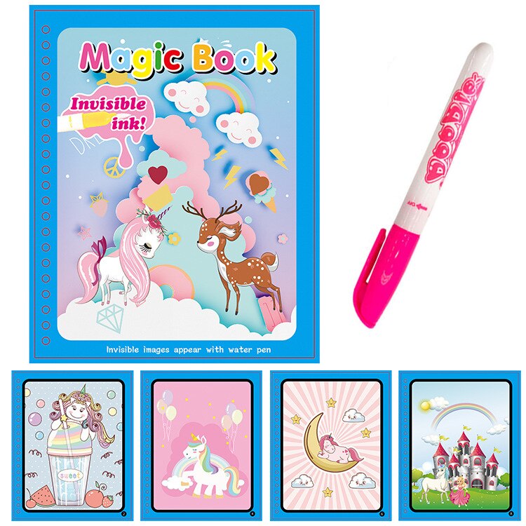 DIY Montessori Painting Drawing Board For Kids Toys Coloring Book Doodle & Magic Pen Magic Water Drawing Book: K