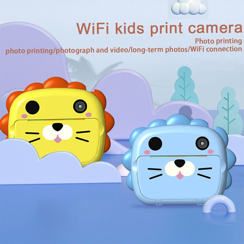 Fotocamera per bambini WIFI stampa istantanea fotocamera stampante termica Wireless WIFI telefono stampante 32GB Card 1080P HD giocattolo per fotocamera digitale per bambini