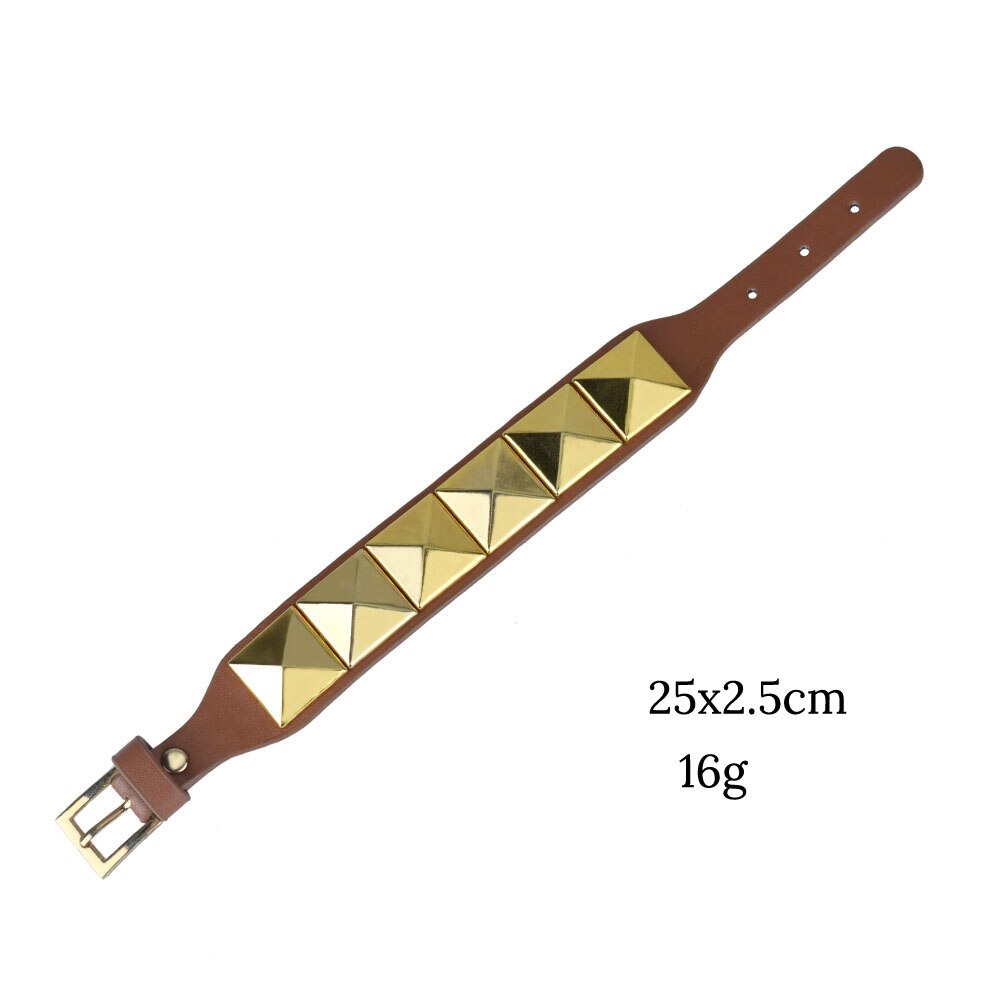 Kirykle Gold nieten Punk pyramiden-Armbinde aus kunstleder mit nieten für damen