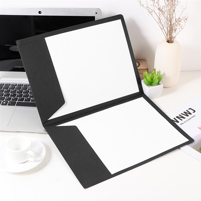 12PCS A4 2Pockets Kraft Paper File Folder Card Holder Document Folder Office Project File Presentation Folder