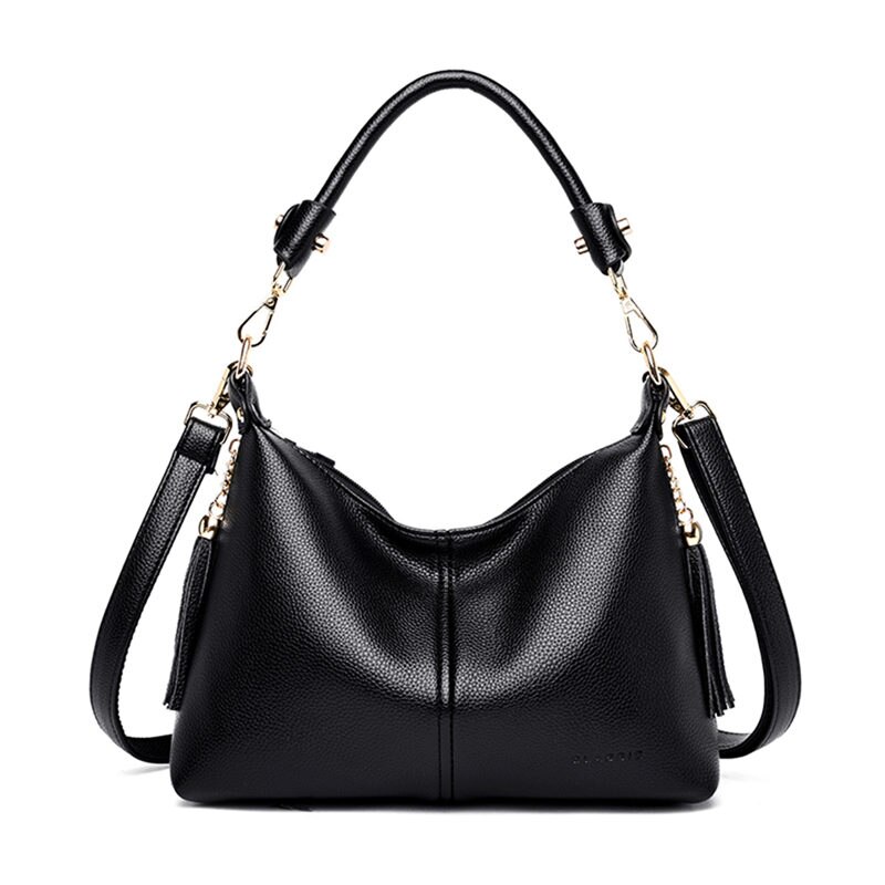 Cuir petits Hobos sacs à Main de luxe femmes sacs sacs à Main de créateur sacs à bandoulière de pour les femmes Sac à bandoulière Sac A Main: BLACK
