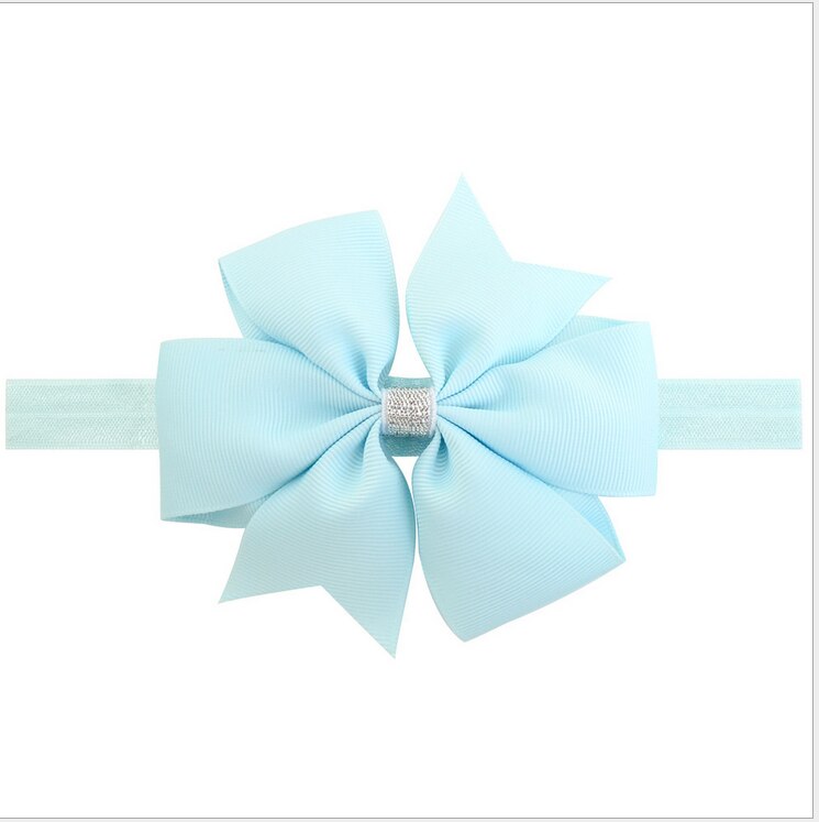 Children Accessories Cute Baby Girls Hair Bows For Kids Hair Bands Hair Clips Big Bowknot Sequin Headwear: Light  Blue