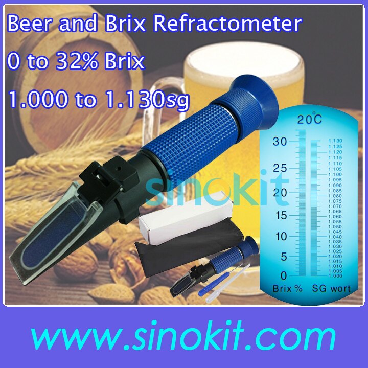 goedkope plastic materiaal bier en brix refractometer P-RSG-100ATC blauw van