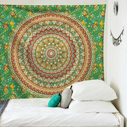 Faroot mandala gobeläng tyg indian kast boho vägg hängande hippie täcke överkast mandala serie gobeläng 95 x 73 cm ( borstad)