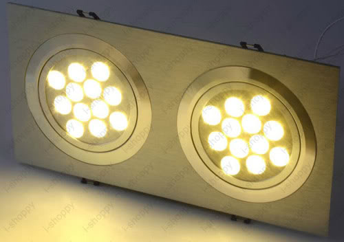 High Power 6W/10W/14W/18W/24W Rectangle LED Ceiling Light Fixture Dual-Head Lamp Dimmable/Not Living Room Silver Shell