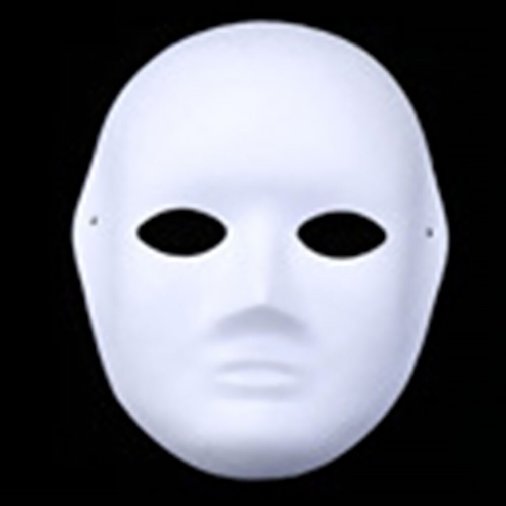 5Pcs Kostuum Mannen Vrouwen Volwassen Cosplay Biologisch Afbreekbaar DIY handgeschilderde Fancy Dress Gezichtsmasker Unpainted Witte Lege Party vlakte: Women 5pcs