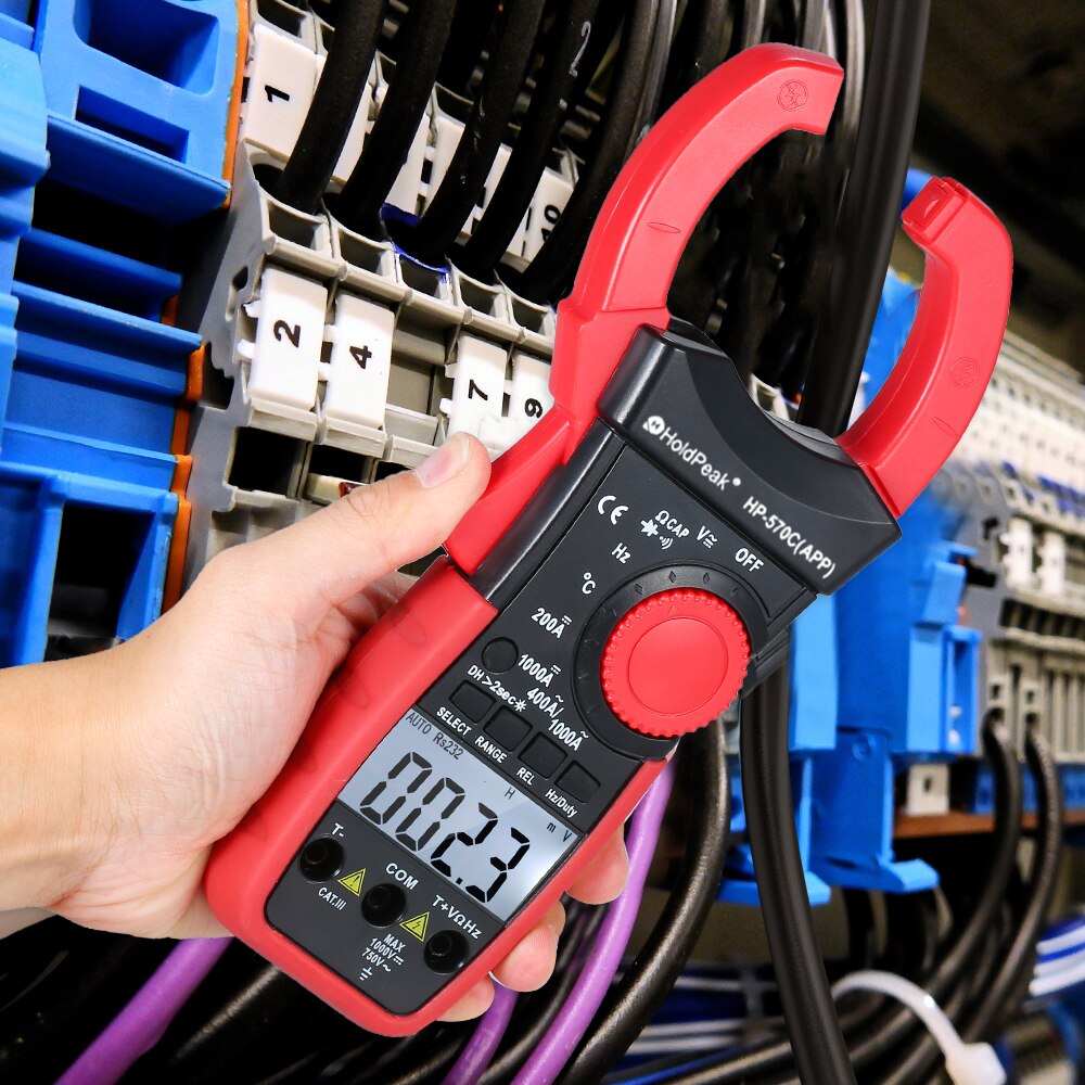 HoldPeak AC/DC Digitale Klem Multimeter Huidige Stroomsterkte Spanning Weerstand Temp Elektrische Tester 4000 Telt APP Verbinding