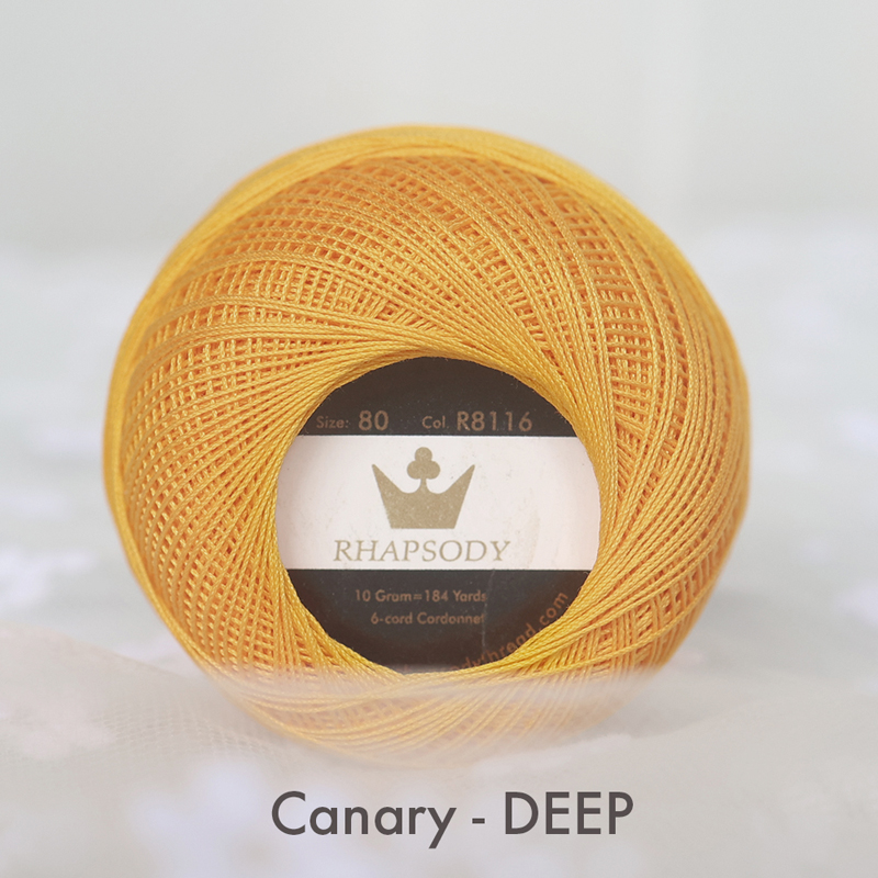 Rhapsody superior tamaño 80 algodón egipcio bateo de ganchillo, hilo de tejer encaje 10 g/unidad 184 yardas primavera macarrón 22 colores: GINGER