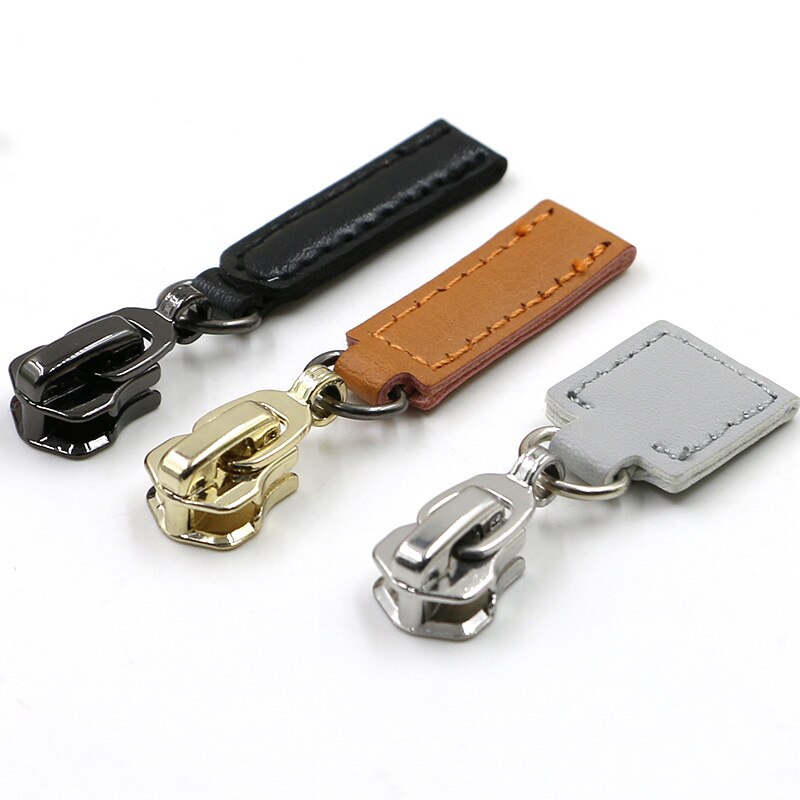 10Pcs Meetee 29-40mm Faux Leather Zipper Slider Pulls DIY Handmade Clothing Bag Hand Pendant Luggage Zip Puller Decor Accessory
