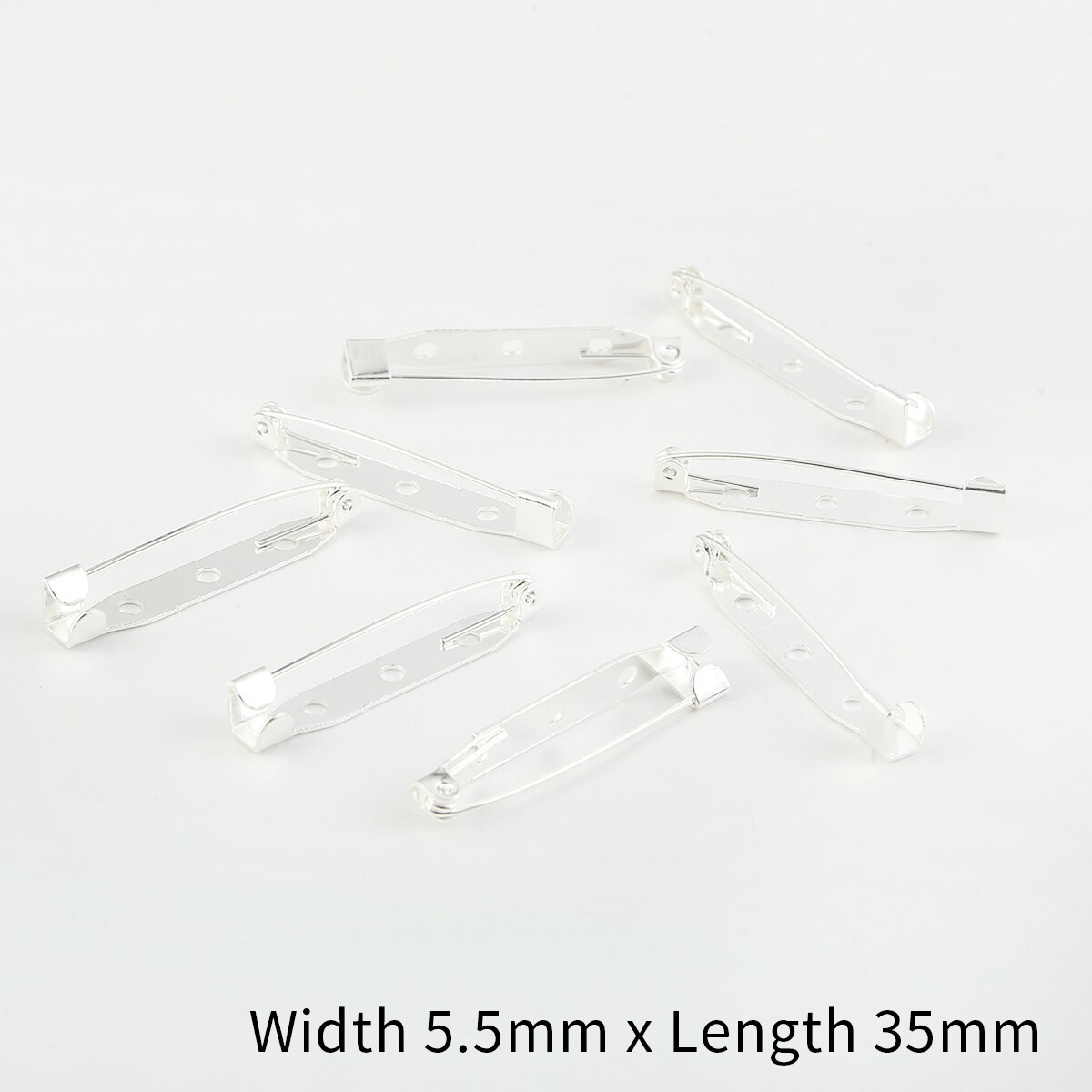10pcs/lot 15 20 25 30 35 mm Brooch Clip Base Pins Safety Pins Brooch Settings Blank Base For DIY Jewelry Making Supplies