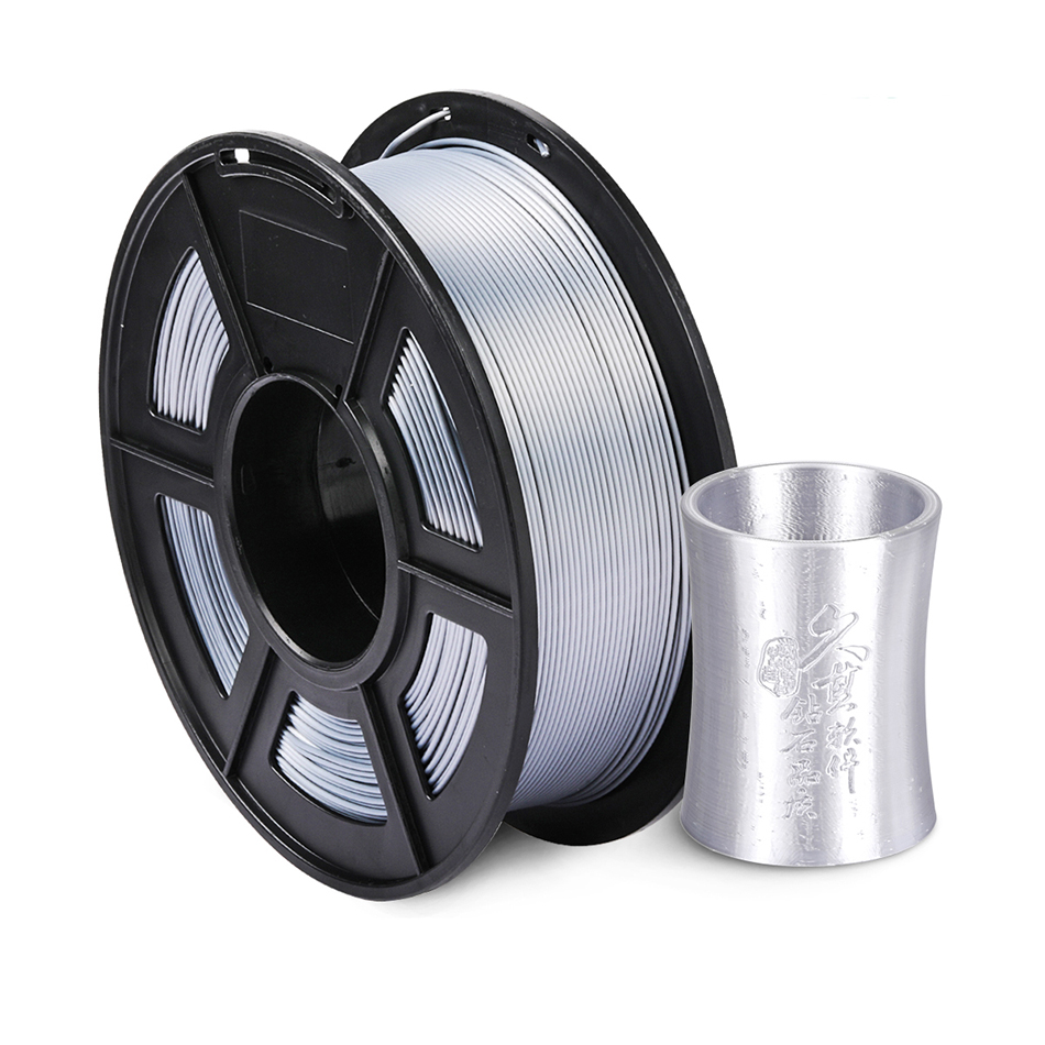 Sunlu Zijde Gloeidraad 1.75Mm 1Kg Zijde Textuur Pla Plus 3D Printing Filament Voor 3D Printer Dimensie Nauwkeurigheid +/-0.02Mm: Silk Grey