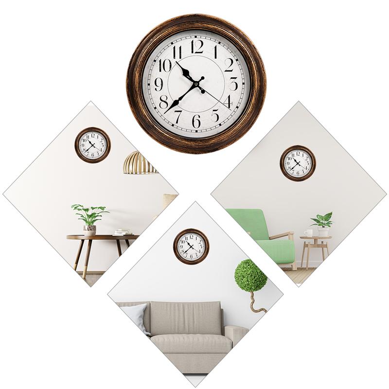 1Pc Retro Clock Decoration Nordic Style Wall Clock Household Hanging Clock