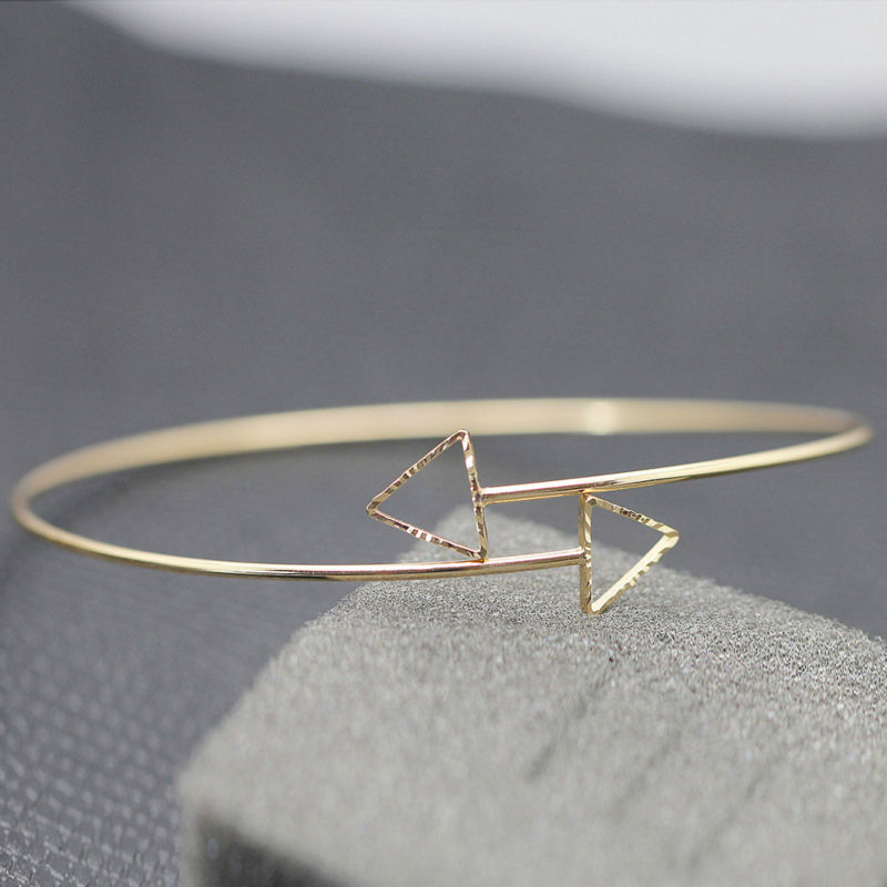 Nouvelle creux Triangle brassards bras supérieur brassard chaîne manchette Bracelet pour femmes filles or argent couleur Chic bijoux