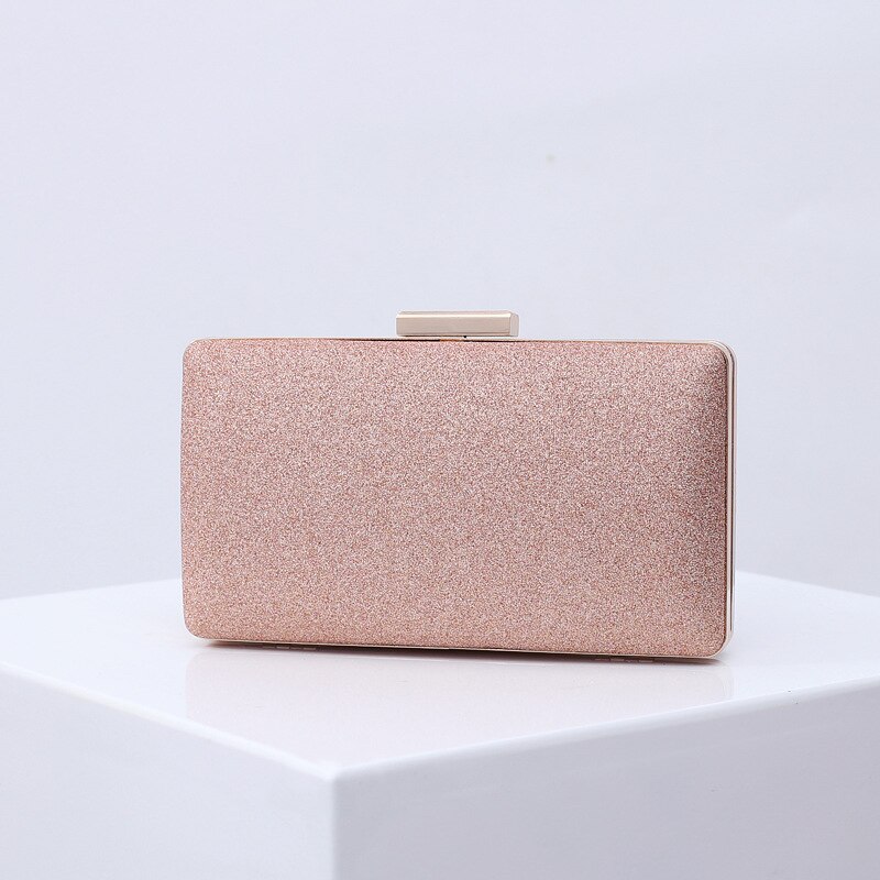 Sac de soirée bling-bling pour femme, bandoulière avec chaîne, sac à main en pu: Or rose