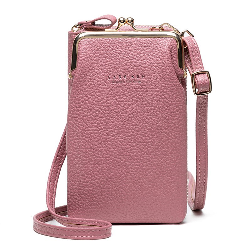 Phone Bag PU Leather Large Capacity Travel Portable Shoulder Bag Brand Ladies Crossbody Bag Messenger Bag: Purple