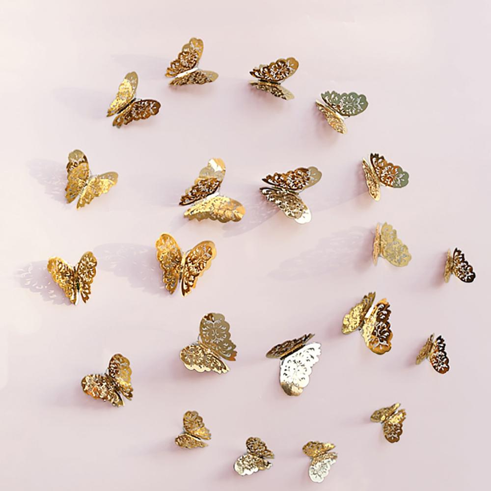 12-Pack 3D Butterfly Wall Decals Stickers Butterfly For Wedding Party Table Scatter Scrapbook Craft Card Decoration (Green) - DIY