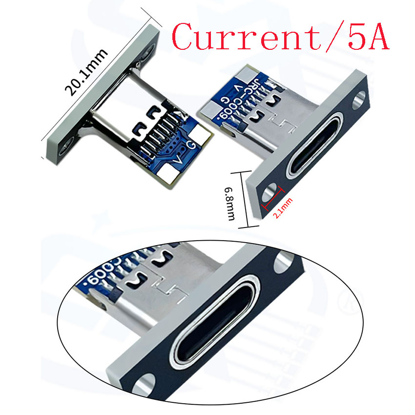 Type C Socket Module 1-10pcs USB 3.1 Type C Socket With Screw fixing pl... – Vicedeal