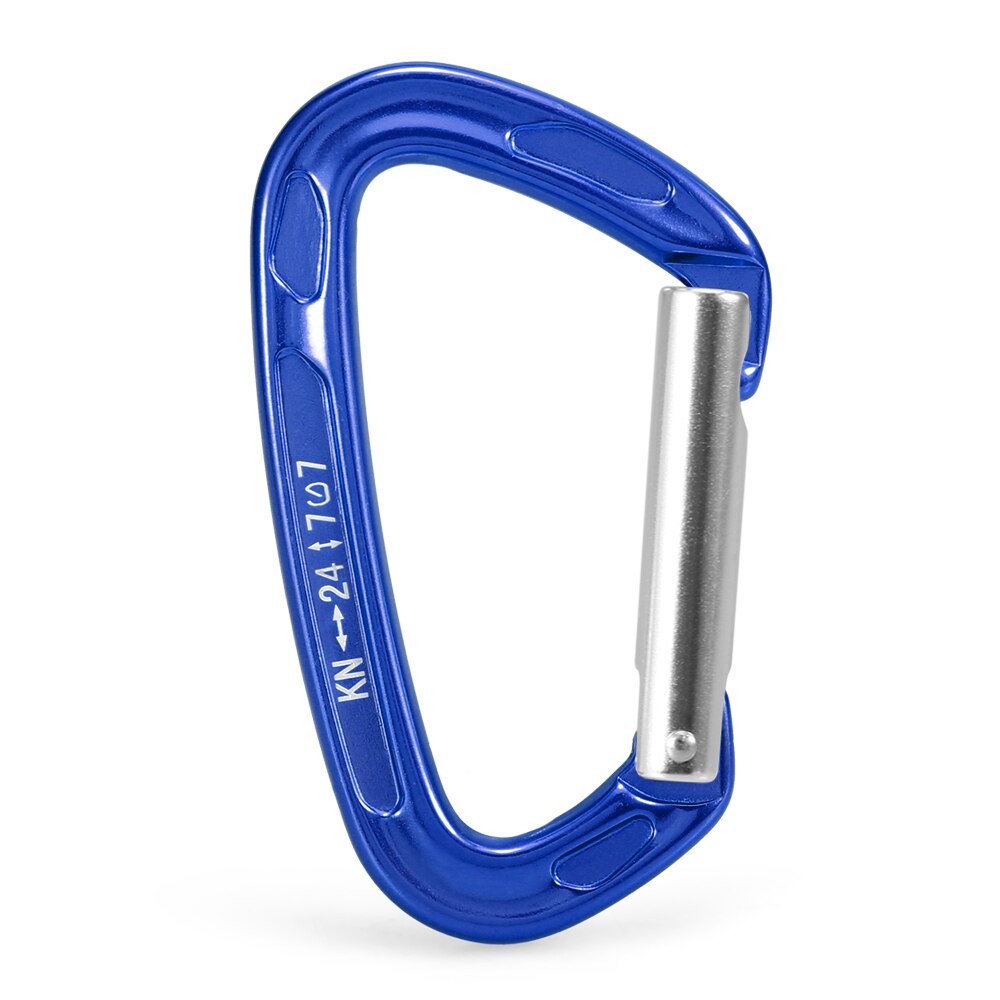 22KN / 24KN Straight Gate Carabiner Non-locking Gate Carabiner Climbing Canyoning Backpacking Hammocks Key Nose Carabiner: Blue   SGM7101