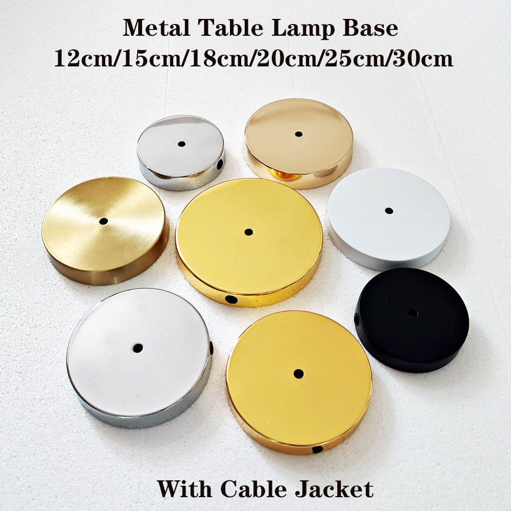 12 cm ~ 30 cm Tisch-Stehlampe mit Metallsockel, 10 mm Zentralloch und Seitenloch, nach innen gefaltete Kante 5 mm, für Tischlampe/Stehlampe