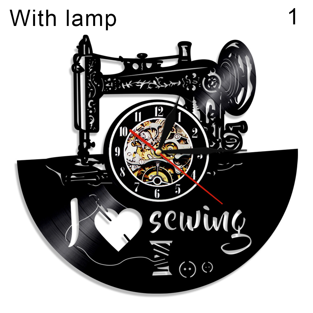 Akoestische Gitaar Klok Led Vinyl Record Custom Klok Stille Muziekinstrument Wandklok Art Home Decoratie: With Light 01
