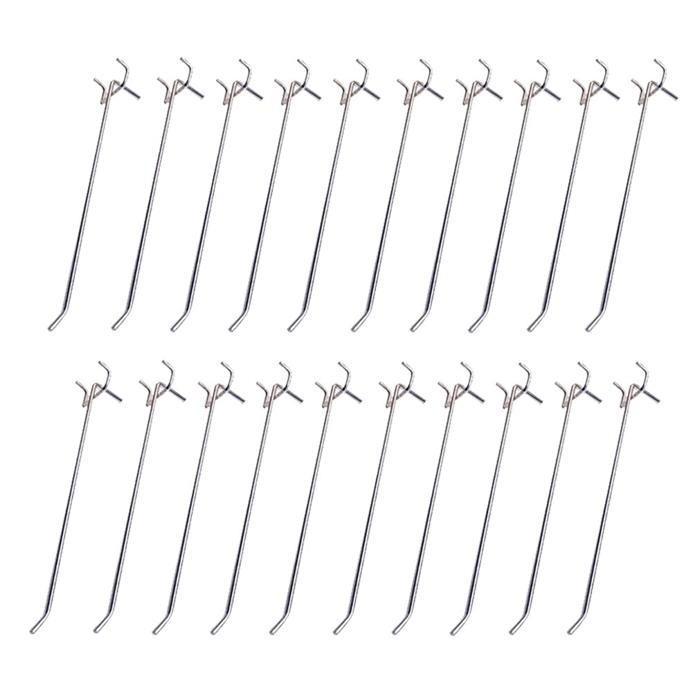 20pcs Display Garage Workshop Wall Mount Retail Shop Pegboard Hooks Manganese Steel Heavy Duty Home Shelving Hanging Tool: silver  15cm