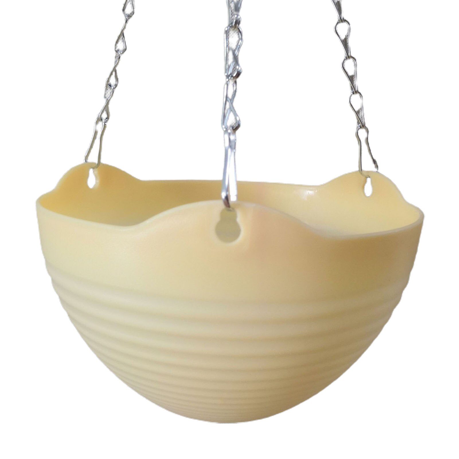 Hanging Plastic Flower Pots Garden Plant Pots Woven Hanger Planter Decorative Flower Pot Hanging Basket Balcony Decoration: S Cream Coloured