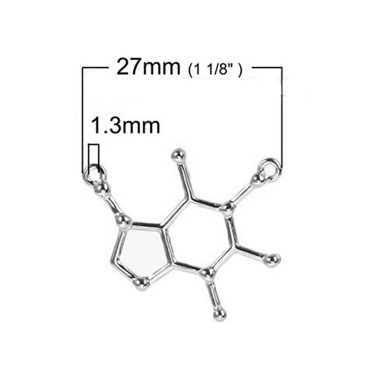 DoreenBeads – breloques en forme de molécule métallique, 10 pièces, pendentifs de couleur or/argent, pour bijoux,: 4-27x23mm