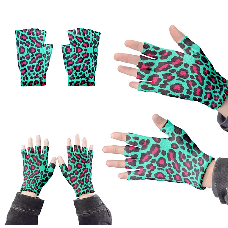 Guanti leopardati da uomo e da donna guanti senza dita Touch Screen mezze dita con guanto elasticizzato guanti da lavoro Unisex