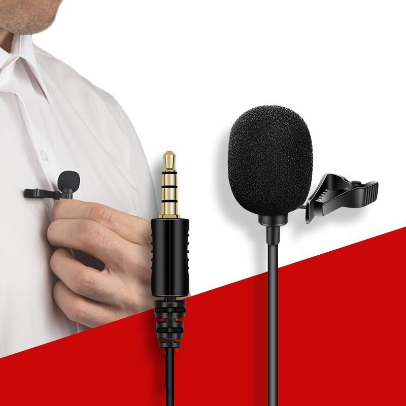 Mini Portable Clip-on Lapel Lavalier Condenser Mic Wired Microphone for Phone Chatting Video Meeting Song Recording