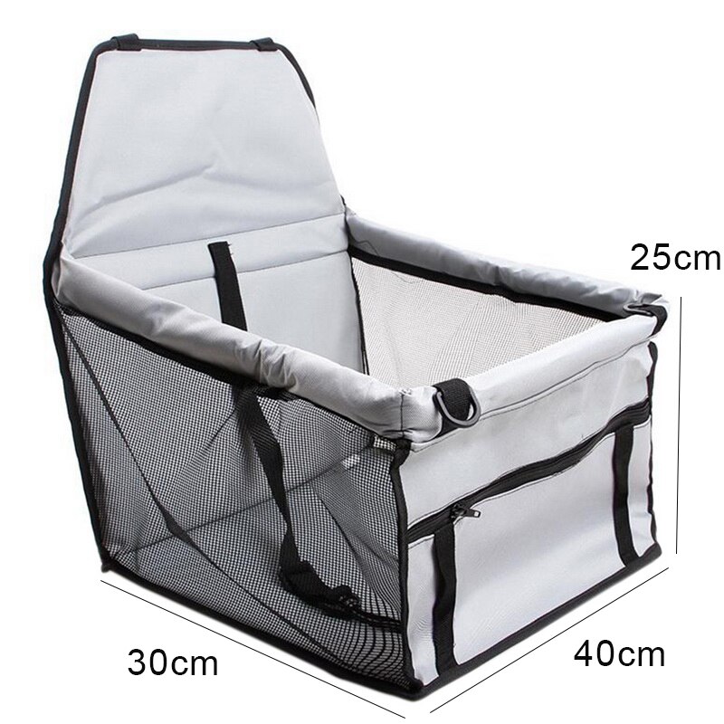 Travel Pet Dog Car Carrier Seat Bag Folding Hammock Waterproof Basket Safety Mesh Hanging Bags Dogs Seat Bag Basket Carrier: 40x30x25cm blue 1