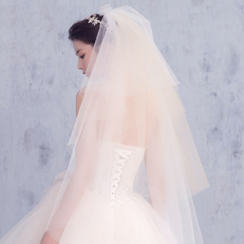 Tulle Wedding Dress Veils Fluffy White Multi Layer Bridal Hair Veil Comb Bride Fairy Marriage Accessory