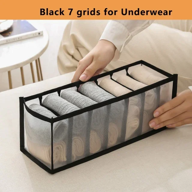 Closet Organizer Jeans Opbergdozen Ladeverdeler Dozen slipje organizer Opvouwbare ondergoed organisatoren Opslag voor kleding: Clear
