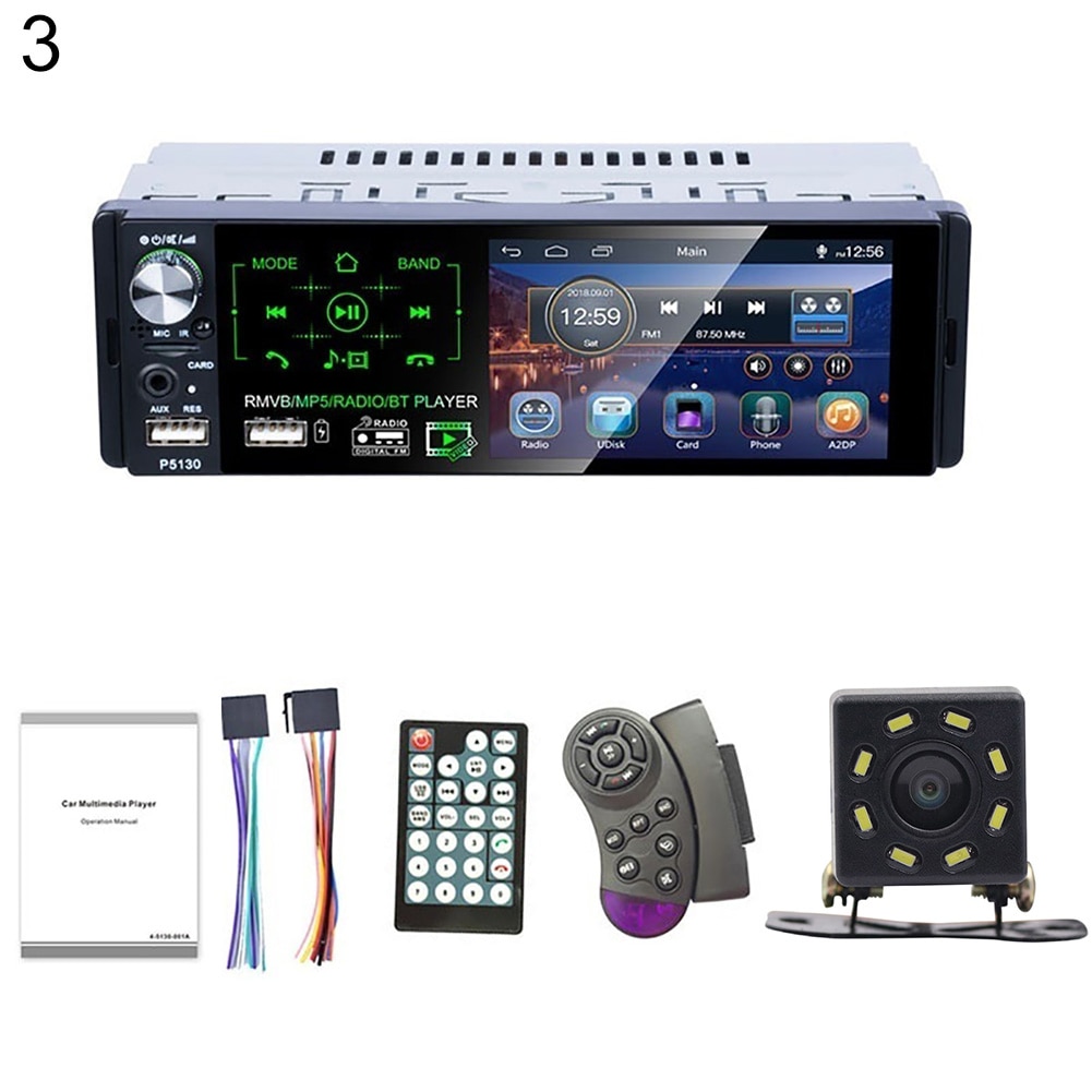 Bilvideoafspillere  p5130 4.1 tommer bilradio bluetooth berøringsskærm  mp5 afspiller med bakkamera auto fm-sender